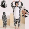 Zebra Jumpsuit Schlafanzug Pyjama Kostüm Onesie