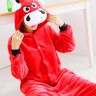 Roter Stier Jumpsuit Schlafanzug Pyjama Kostüm