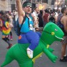 Aufblasbares Dinosaurier Kostüm Fasnacht