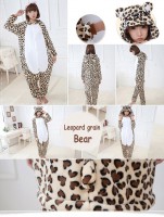Leopard Jumpsuit Schlafanzug Kostüm Onesie