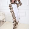 Leopard Jumpsuit Schlafanzug Kostüm Onesie