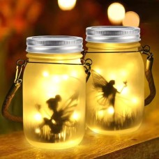 Elfenlicht Feenlicht Gartenlicht Elfe im Einmachglas mit Solarpanel