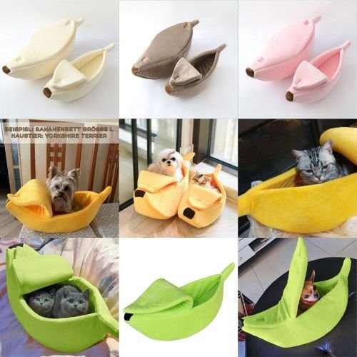 Katzenbett Hundebett Banane 5 Farben Gr. S-XL